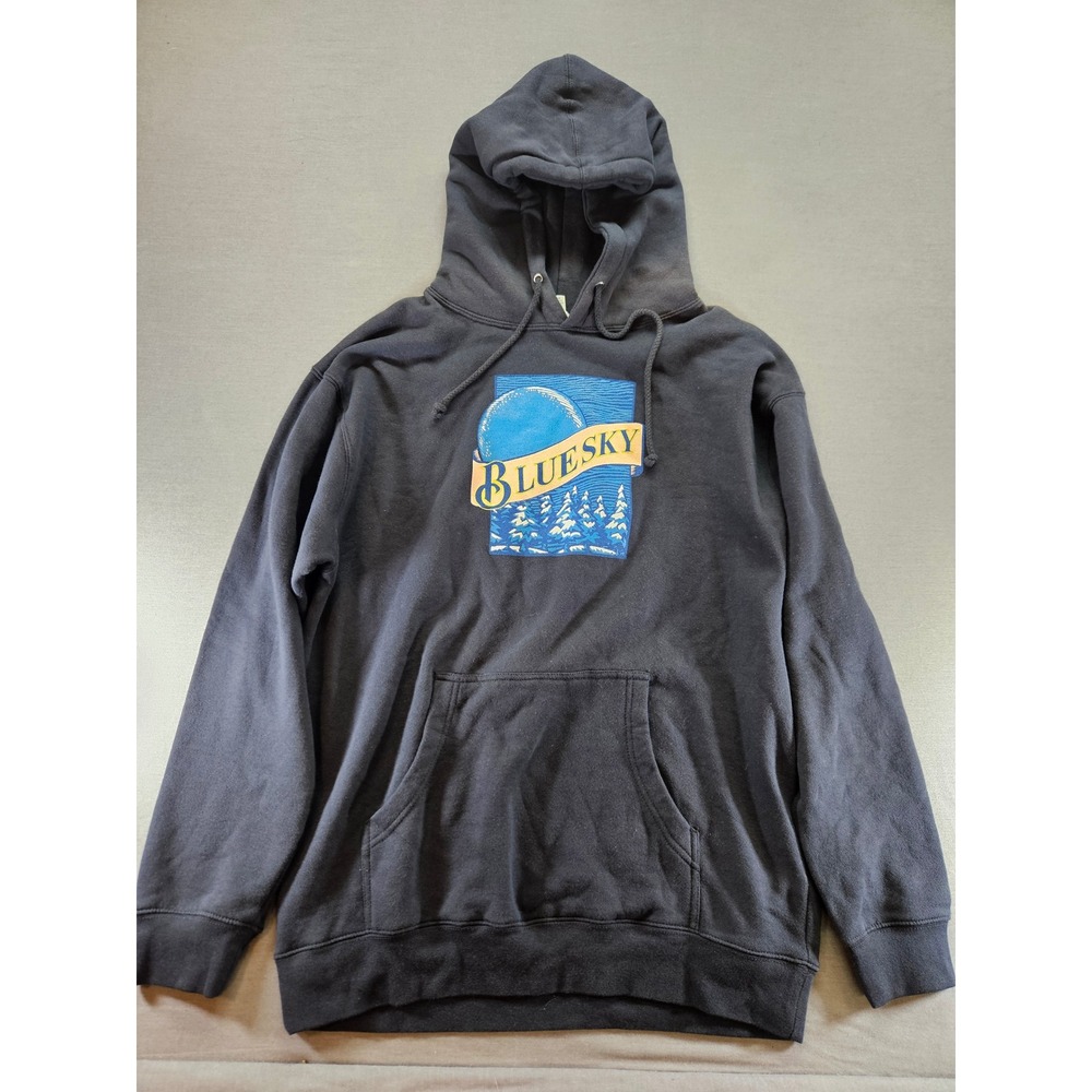 Independent Trading Co Blue Sky Northbound Train Graphic Hoodie Mens Large Black